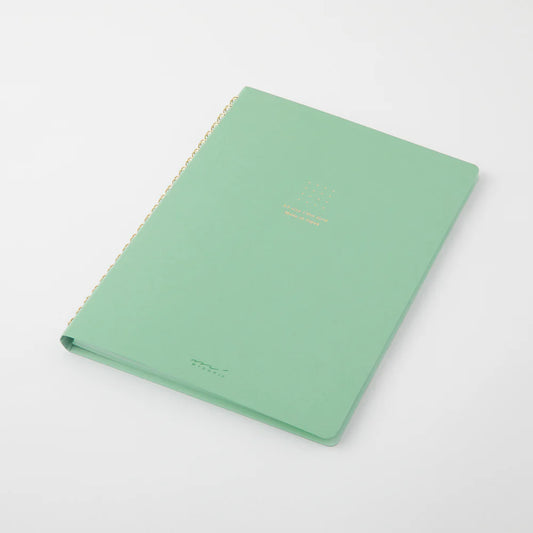 Green Midori Soft Color Ring Notebook, A5, Dot Grid