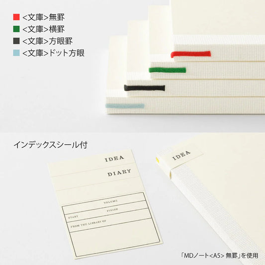 Midori MD Notebook Light A6 (Gridded) - 3 Notebook Set