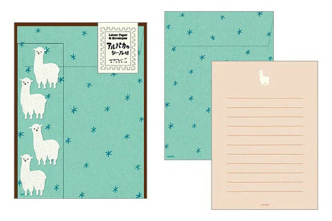 Midori Alpaca Letter Set with Envelopes and Fuzzy Stickers