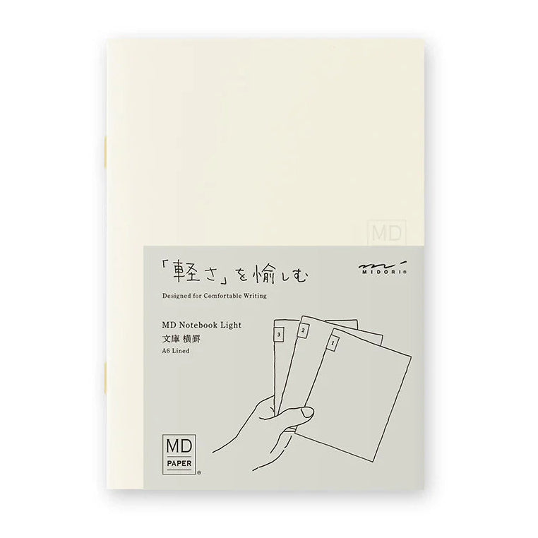Midori MD Notebook Light A6 (Lined) — 3 Notebook Set