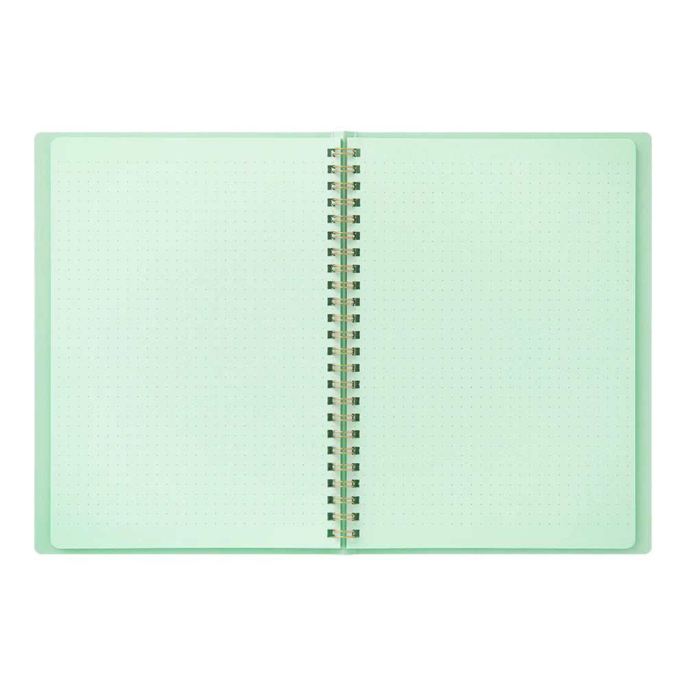 Green Midori Soft Color Ring Notebook, A5, Dot Grid