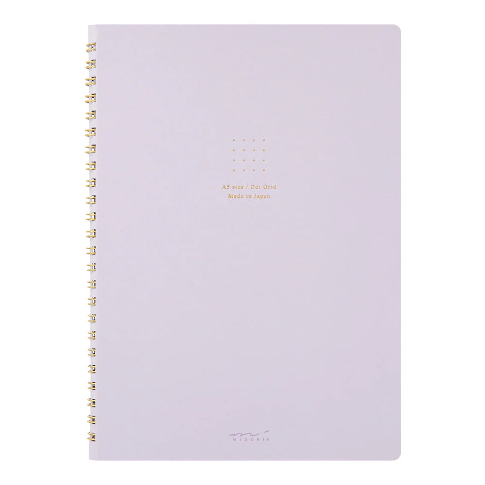 Purple Midori Soft Color Ring Notebook, A5, Dot Grid