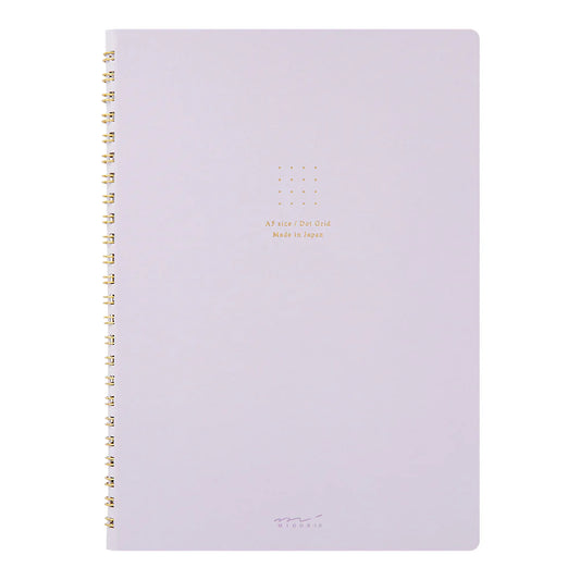 Purple Midori Soft Color Ring Notebook, A5, Dot Grid