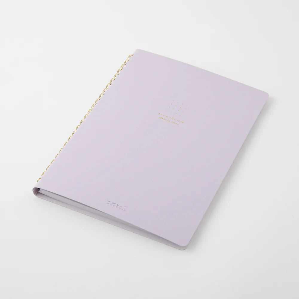 Purple Midori Soft Color Ring Notebook, A5, Dot Grid
