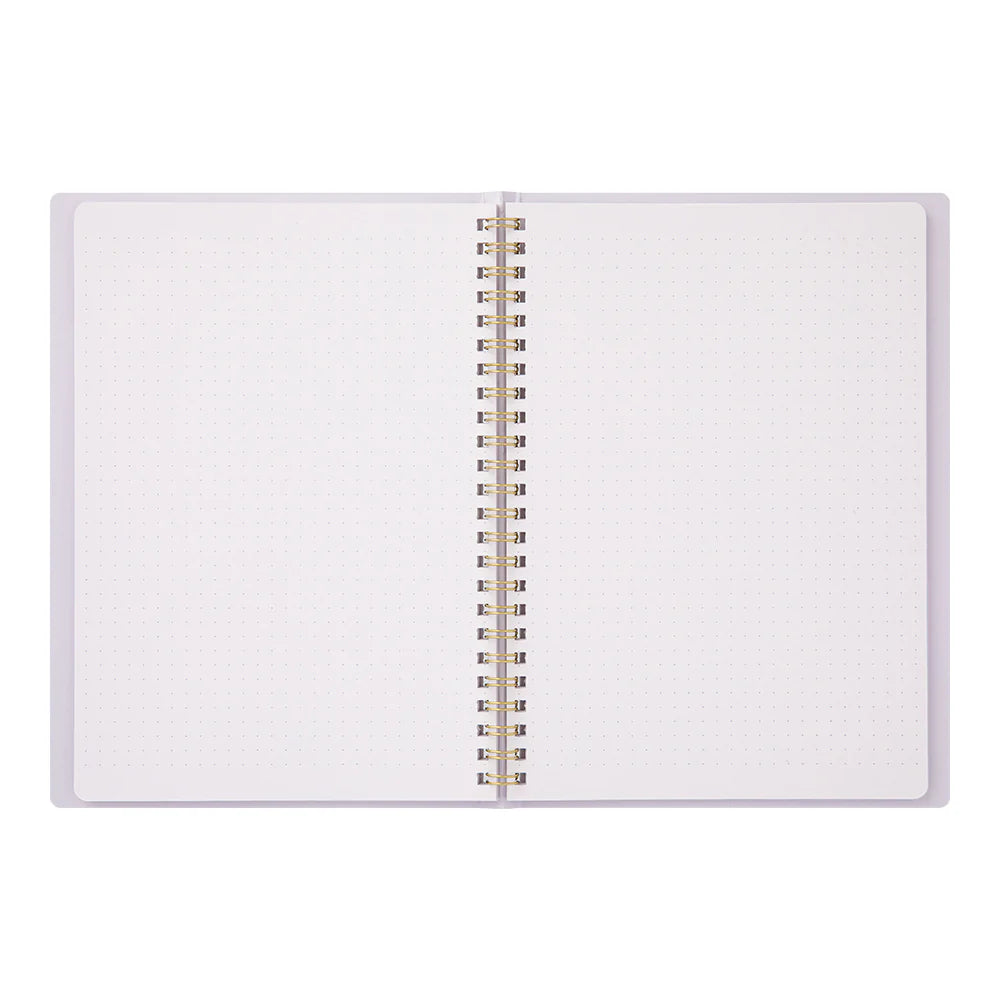 Purple Midori Soft Color Ring Notebook, A5, Dot Grid