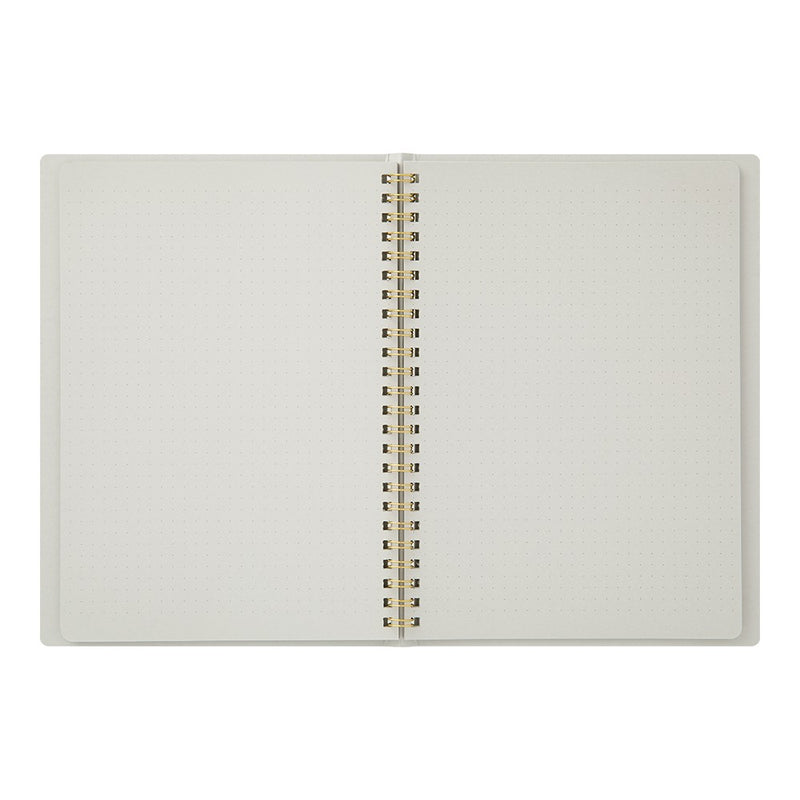 Midori Soft Color Ring Notebook, A5, Dot Grid, Gray