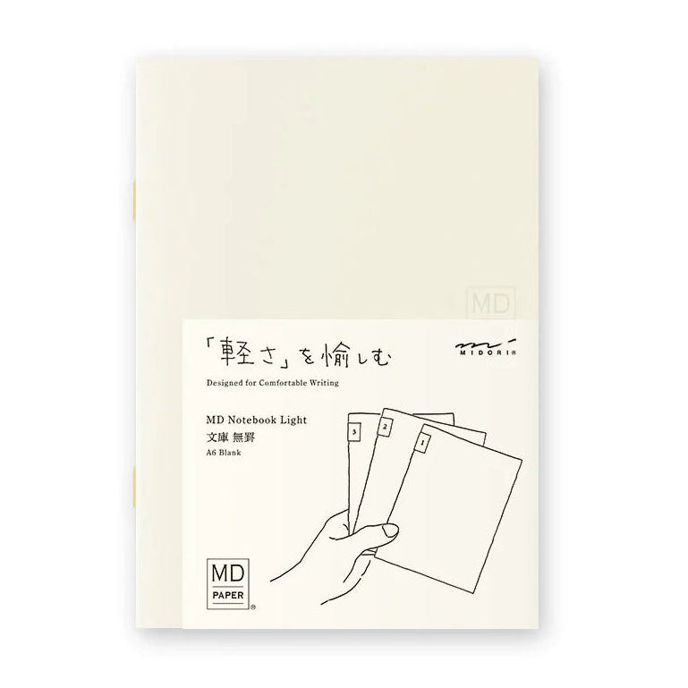 Midori MD Notebook Light A6 (Blank) - 3 Notebook Set