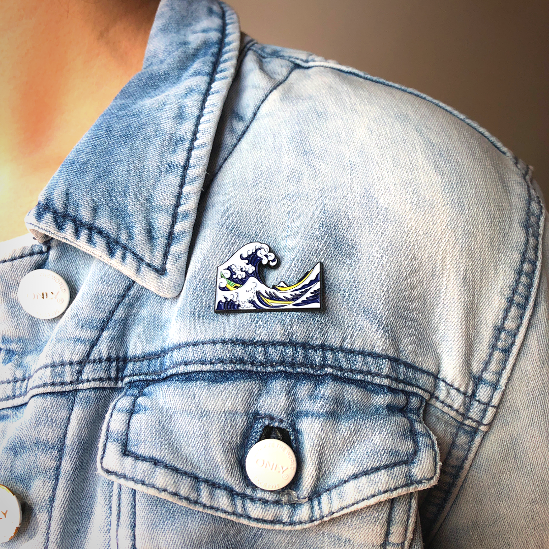 Great Wave by Hokusai Enamel Pin