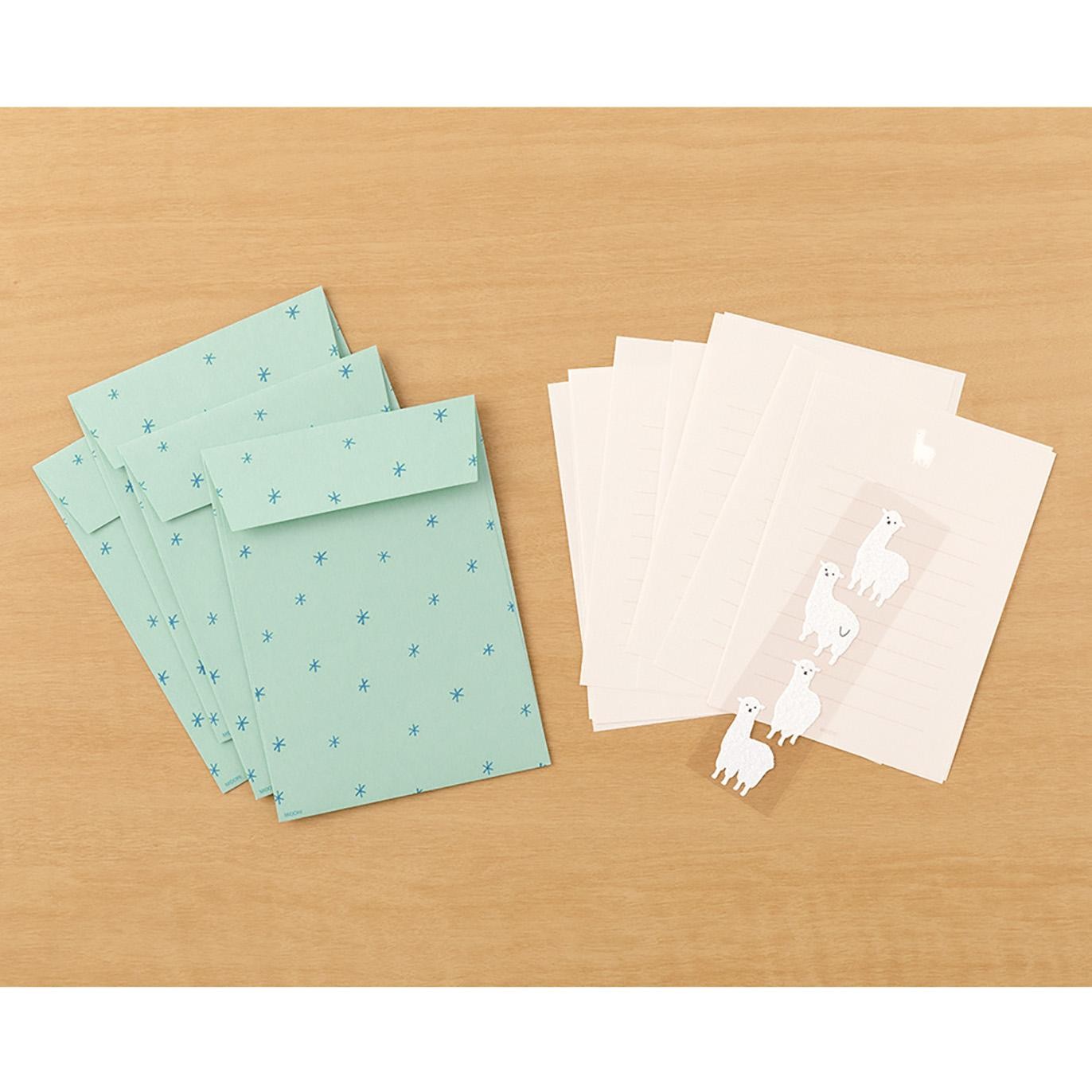 Midori Alpaca Letter Set with Envelopes and Fuzzy Stickers