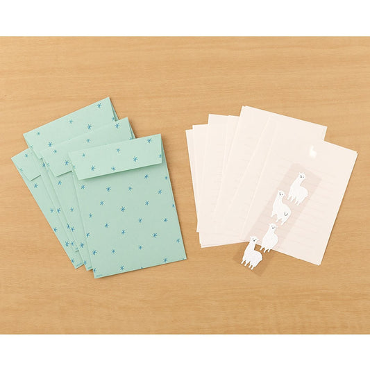 Midori Alpaca Letter Set with Envelopes and Fuzzy Stickers