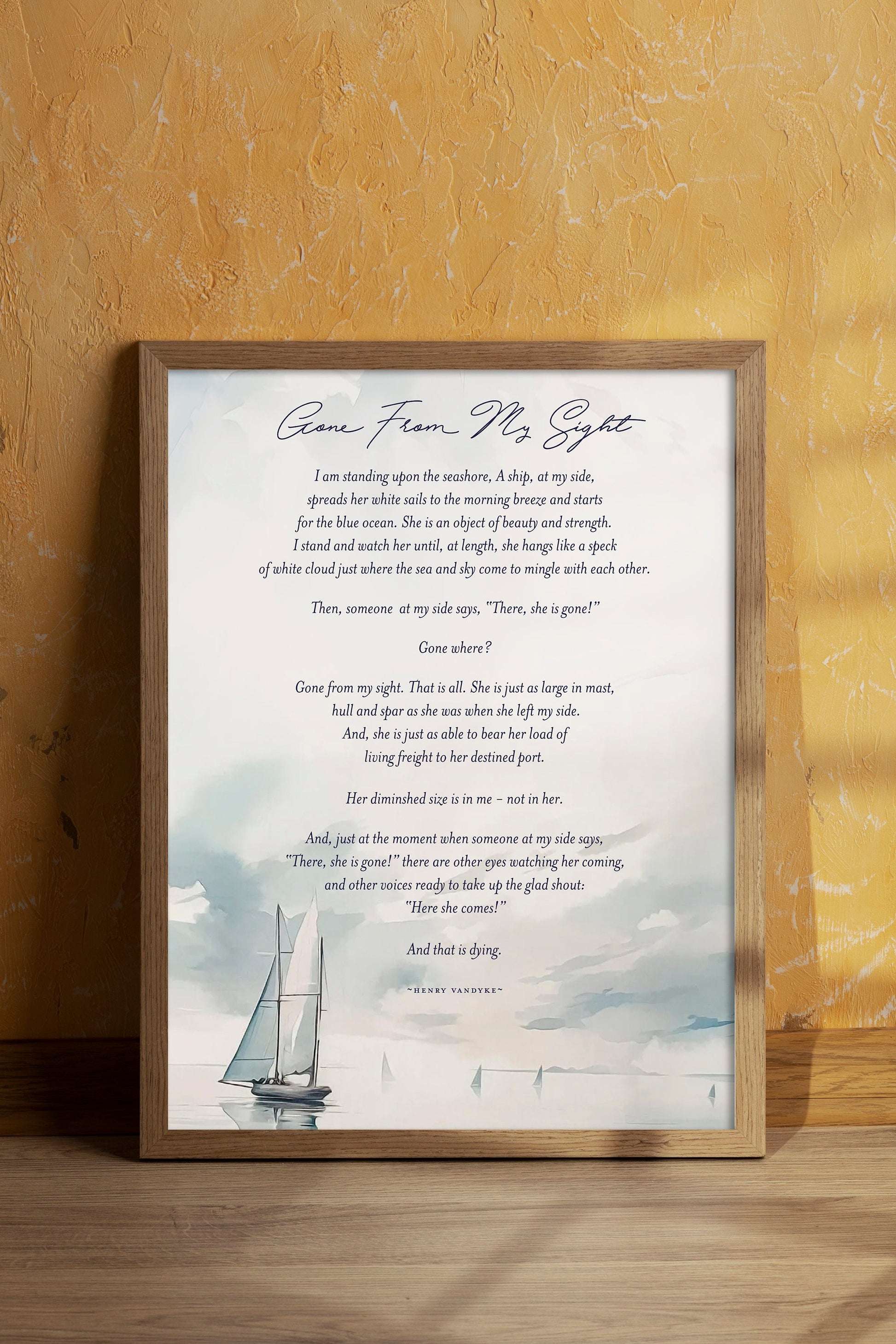 Gone From My Sight Poem Print: Sympathy Gift, Funeral Poem (Digital Download)