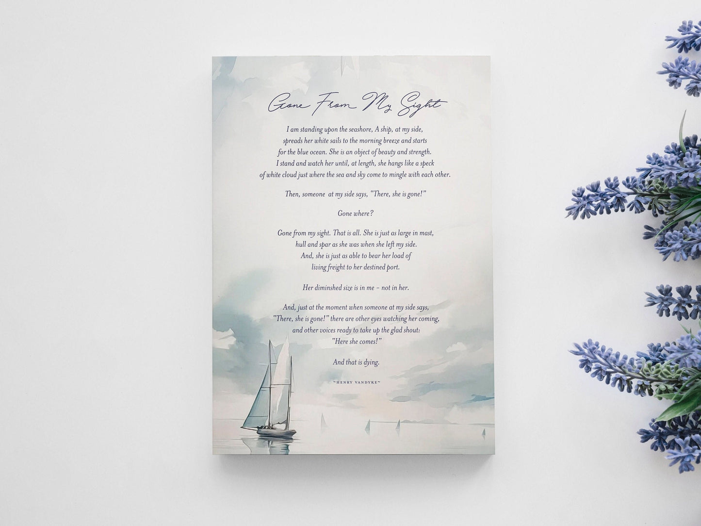 Gone From My Sight Poem Print: Sympathy Gift, Funeral Poem (Digital Download)