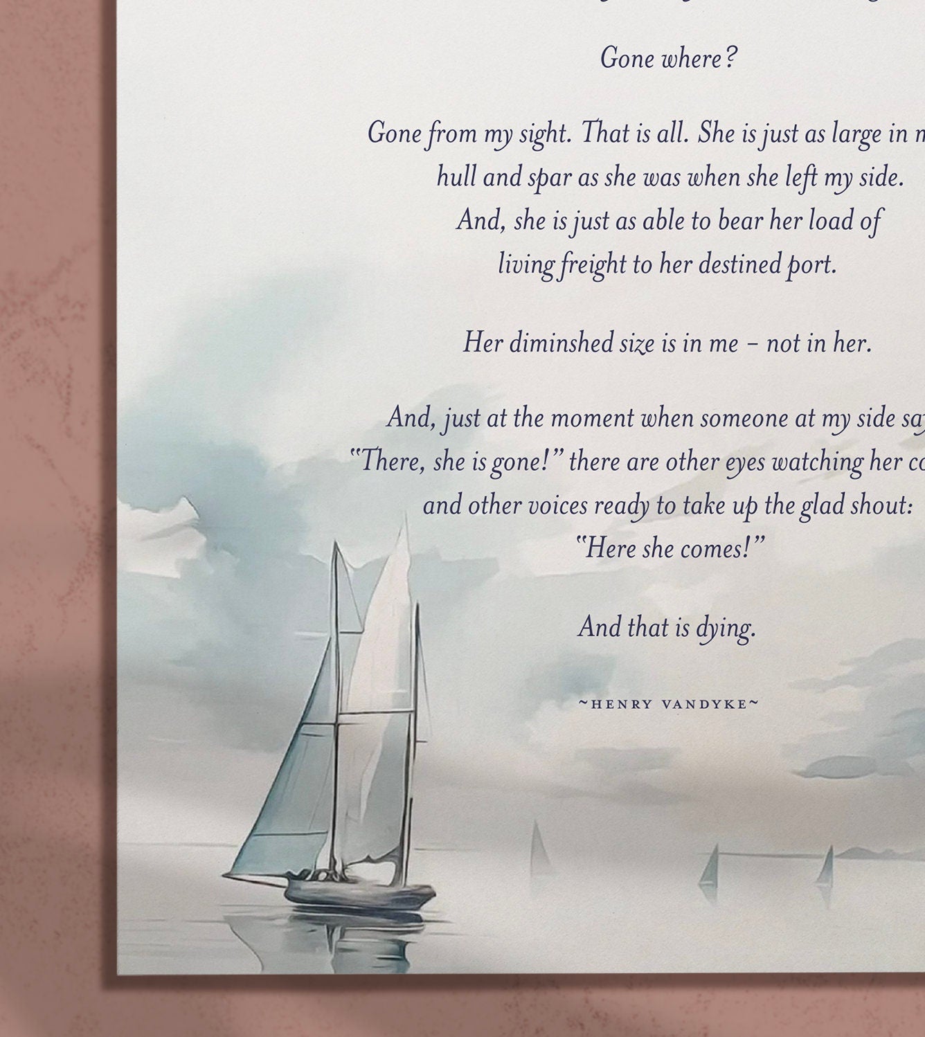 Gone From My Sight Poem Print: Sympathy Gift, Funeral Poem (Digital Download)