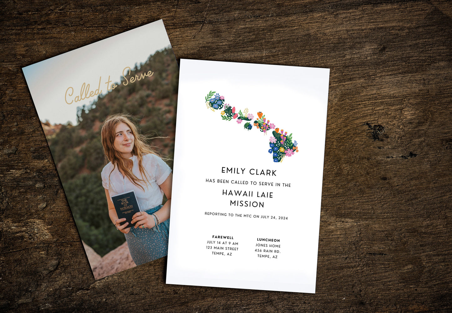 Hawaii Missionary Farewell Invitation: Floral Design (Digital Invitation)
