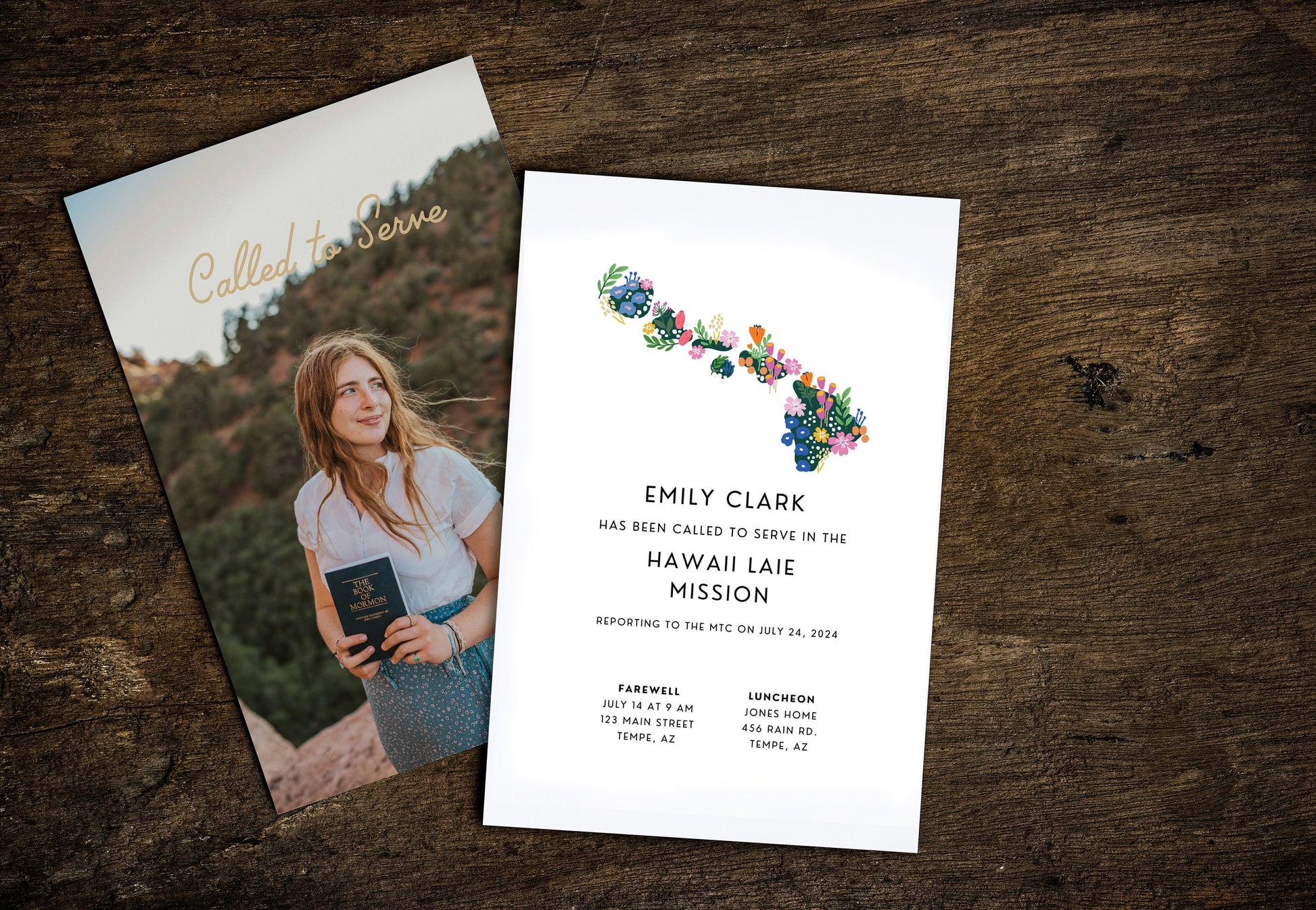 Hawaii Missionary Farewell Invitation: Floral Design (Digital Invitation)