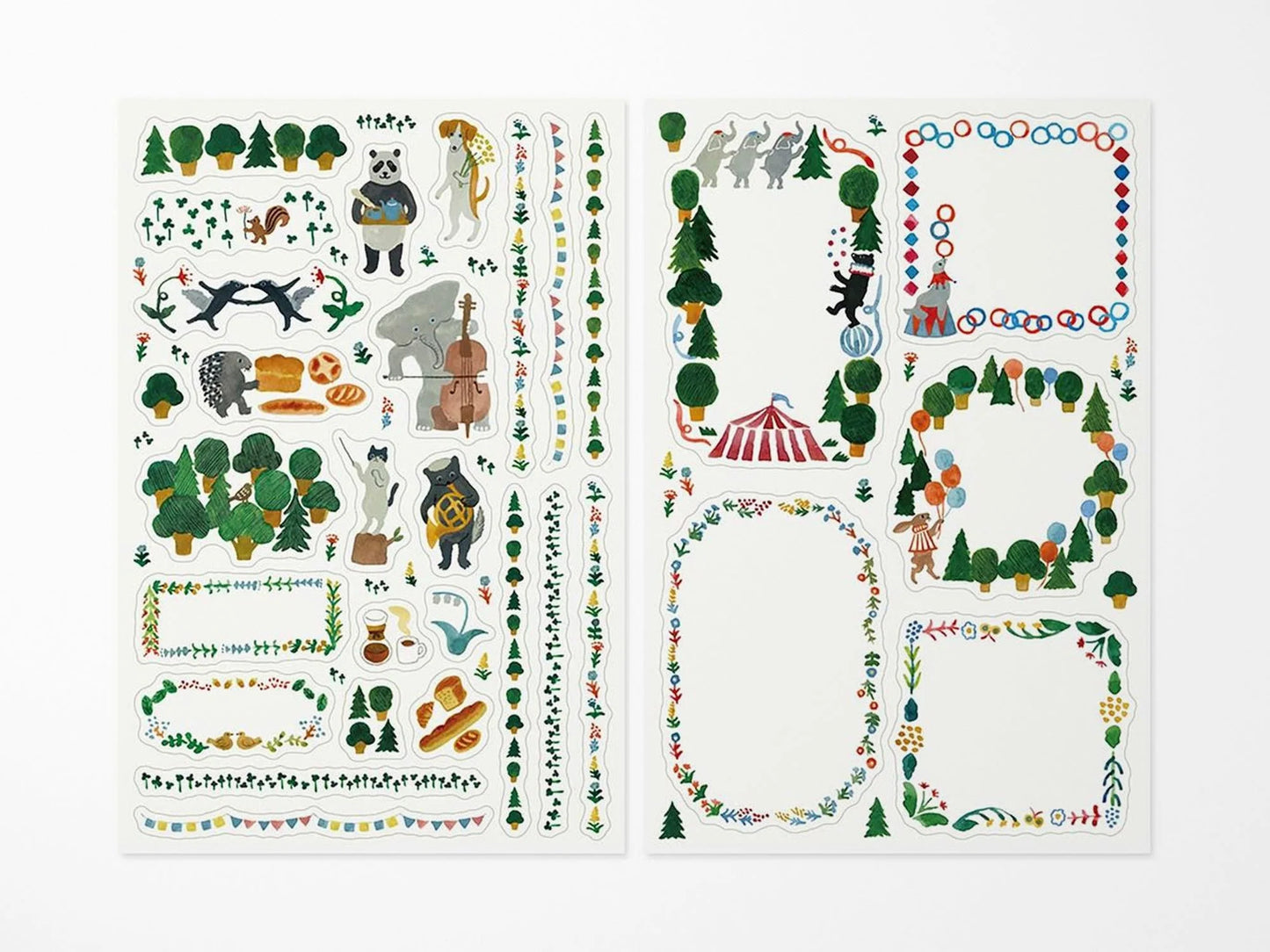 Midori Yuru Log Sticker 2 Sheets - Forest Animals