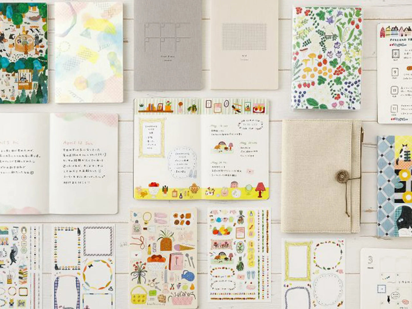 Midori Yuru Log Sticker 2 Sheets - Forest Animals