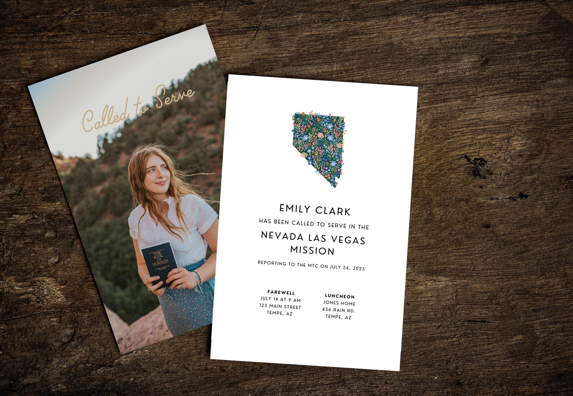 Nevada Missionary Farewell Invitation: Floral Design (Printable or Digital)