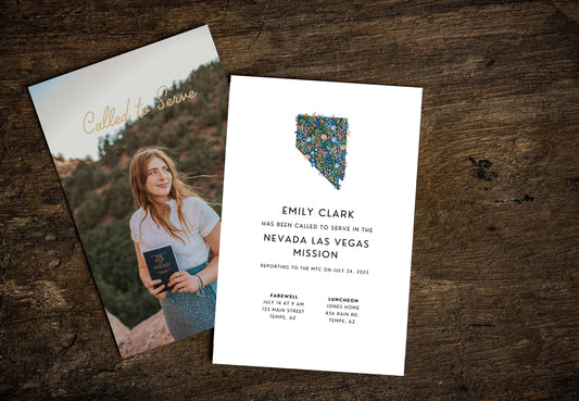 Nevada Missionary Farewell Invitation: Floral Design (Printable or Digital)