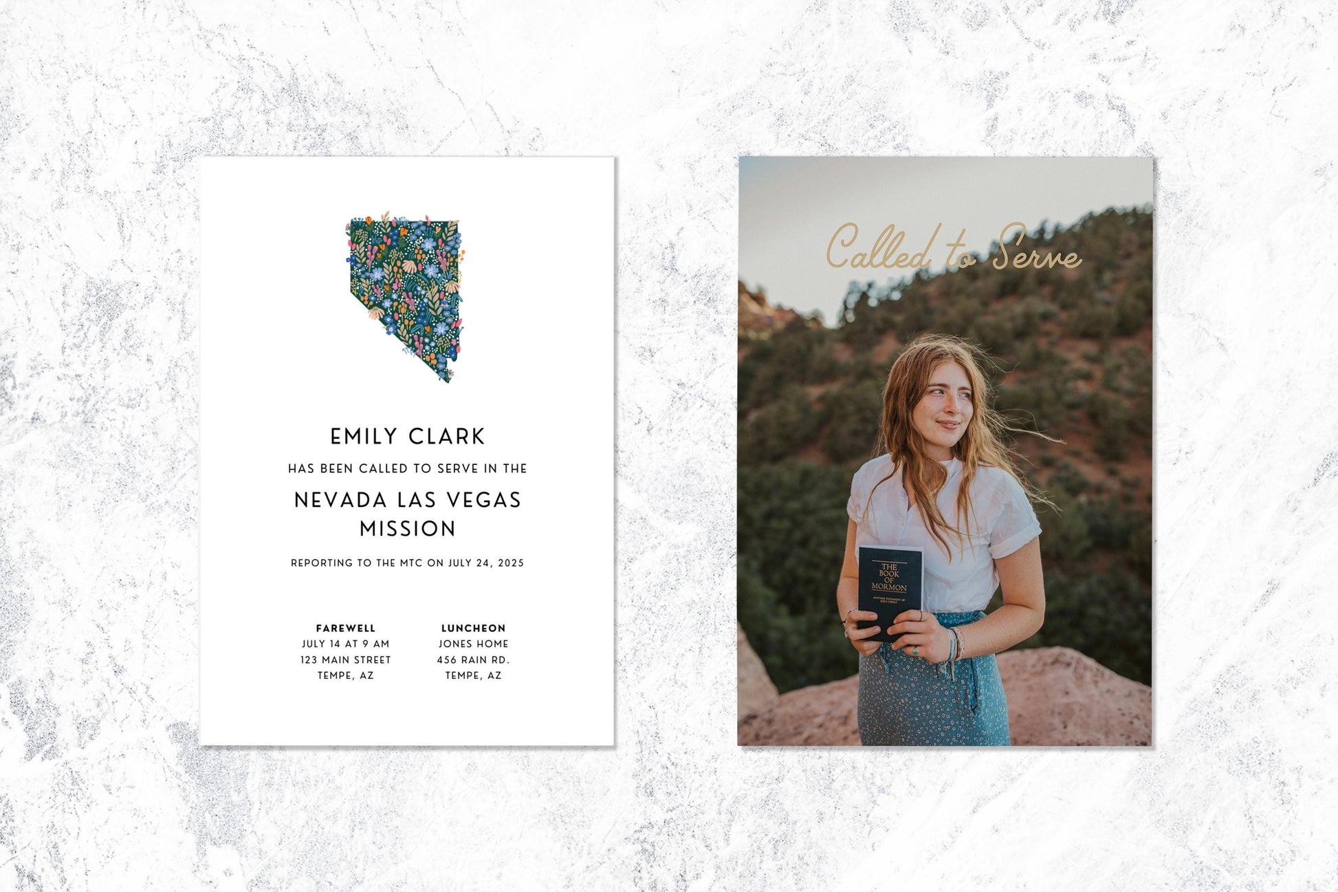 Nevada Missionary Farewell Invitation: Floral Design (Printable or Digital)