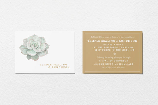Succulent Temple Sealing Luncheon Invitation (Digital Download)