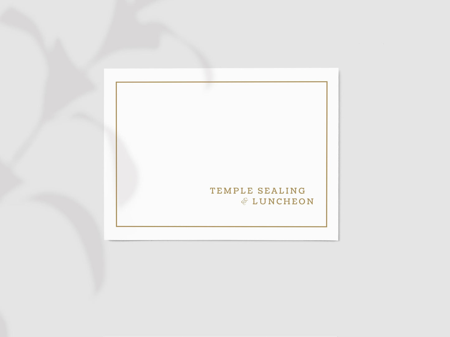 Temple Sealing Luncheon Invitation Template: Gold & White (Editable on Canva)