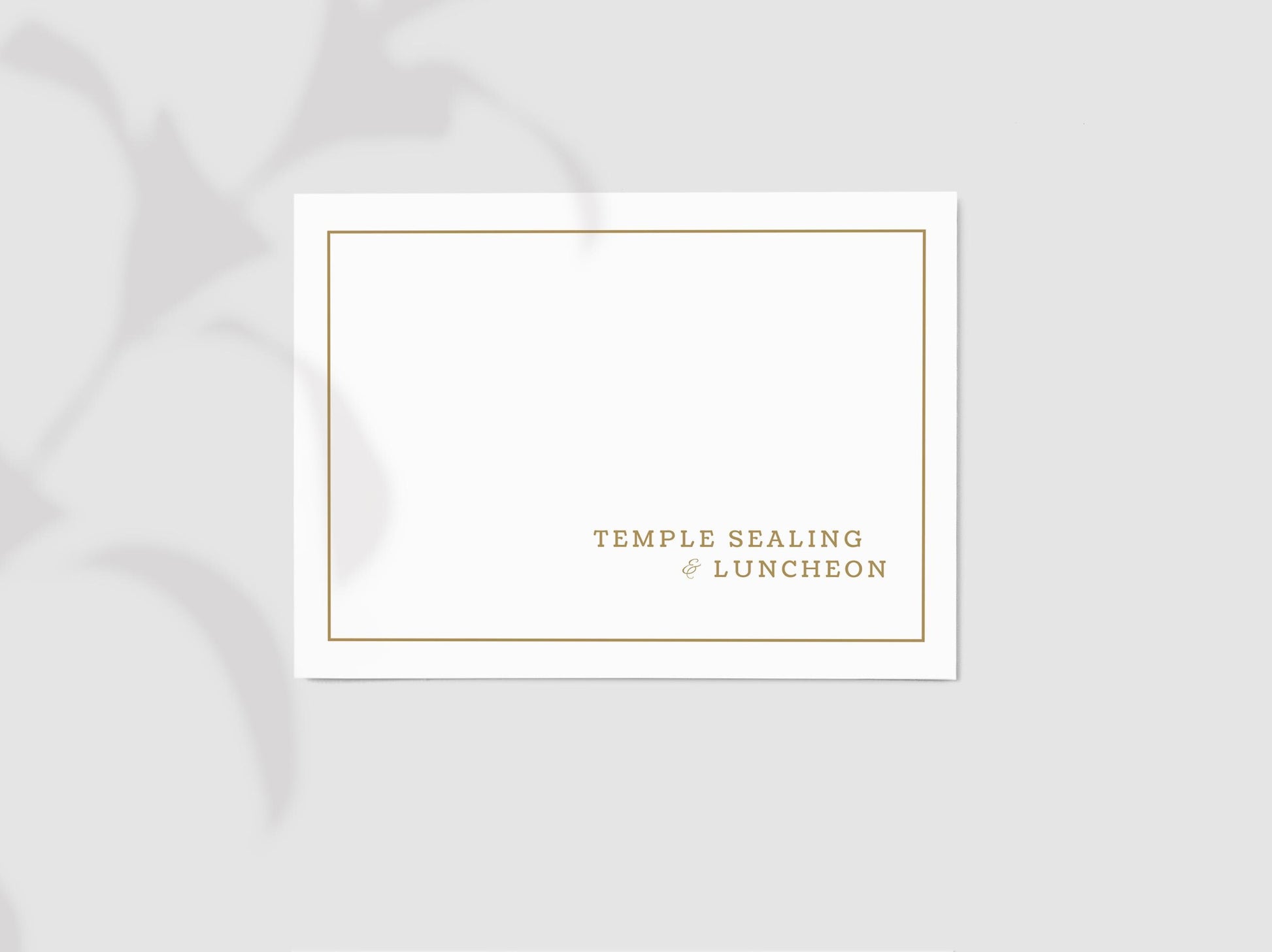 Temple Sealing Luncheon Invitation Template: Gold & White (Editable on Canva)