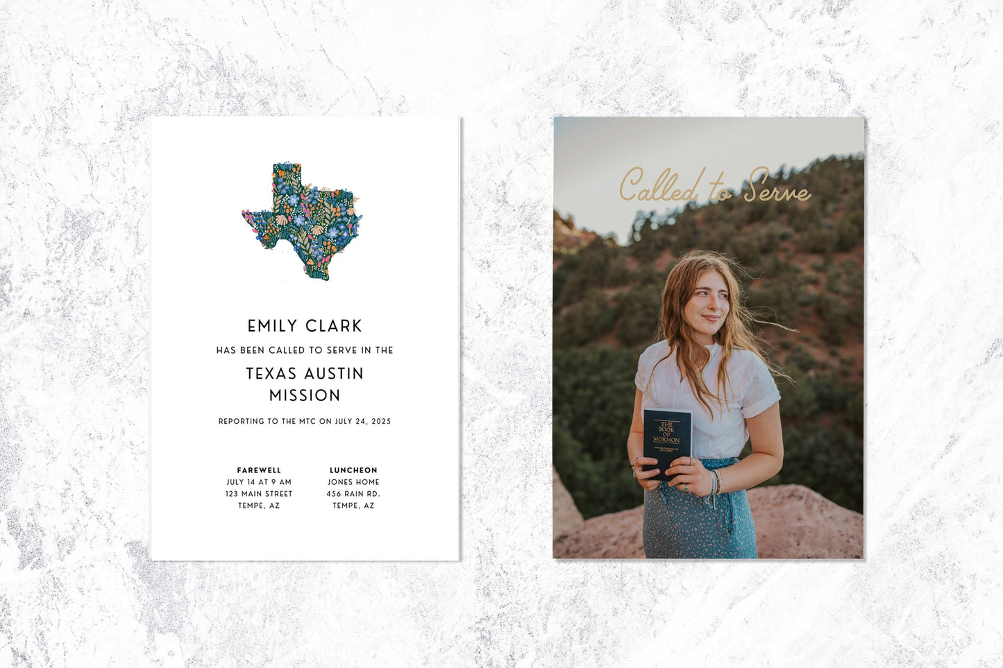 Texas Missionary Farewell Invitation: Floral Design (Printable or Digital)