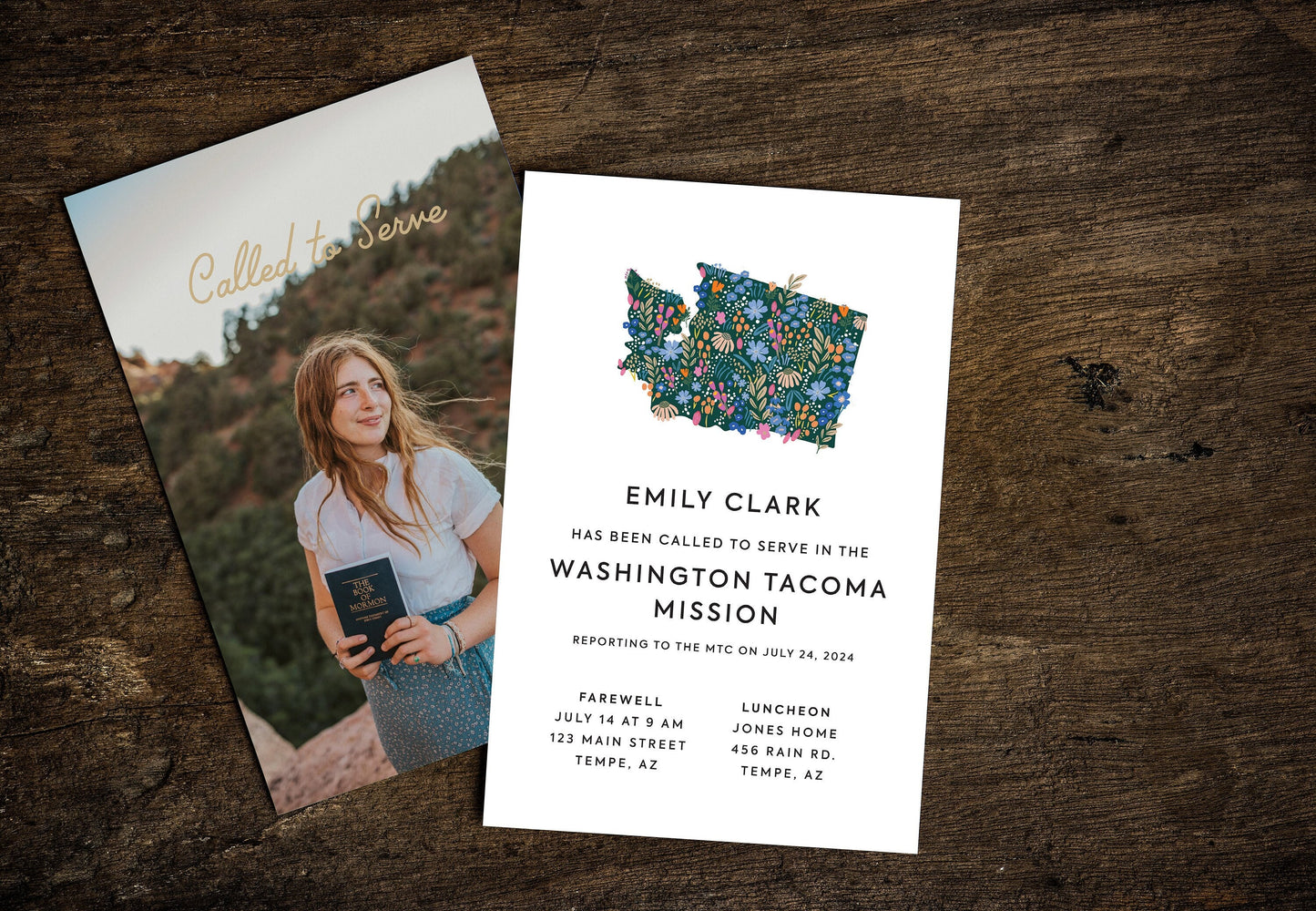 Washington State Mission Farewell Invitation: Floral Design (Digital)