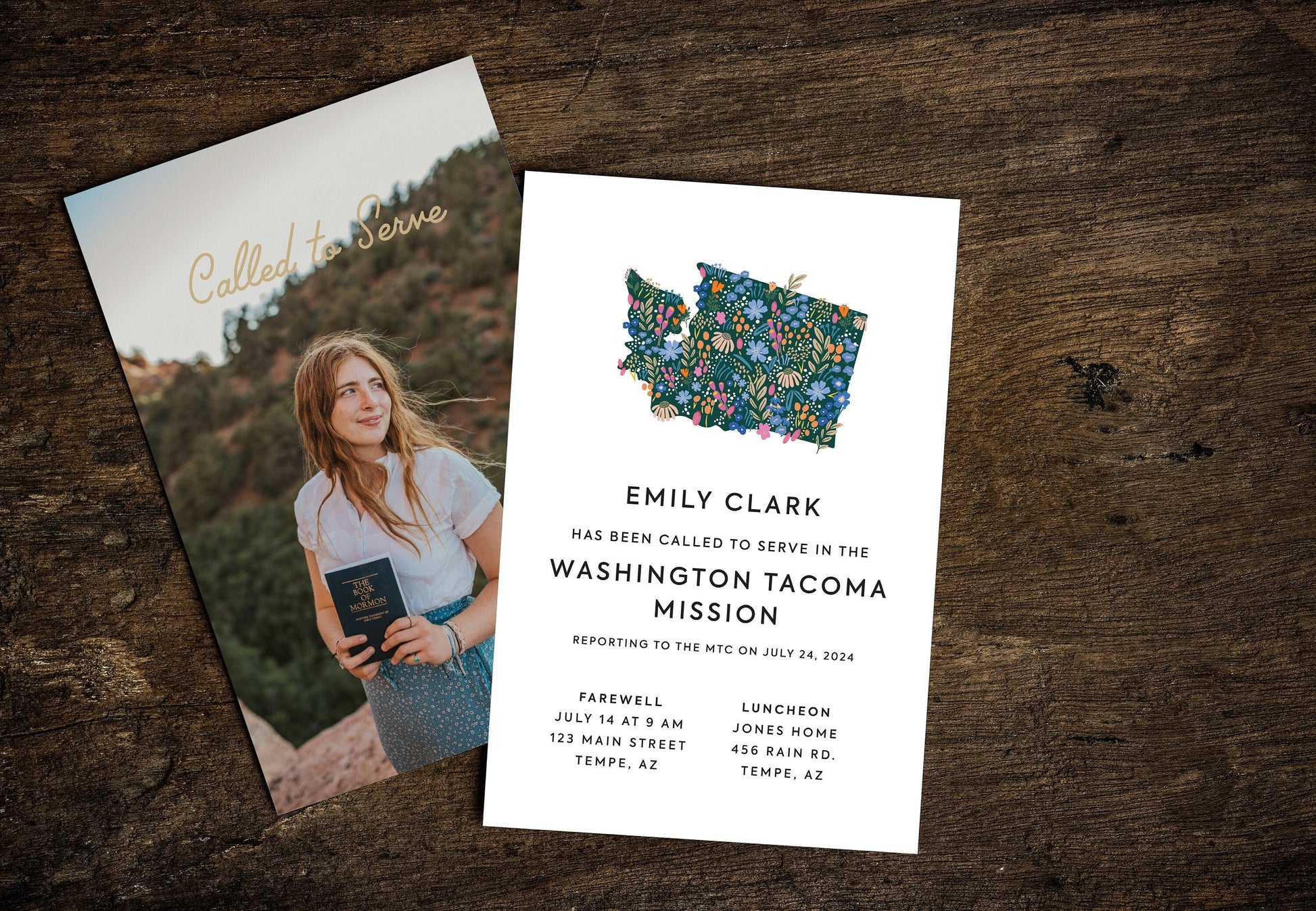 Washington State Mission Farewell Invitation: Floral Design (Digital)