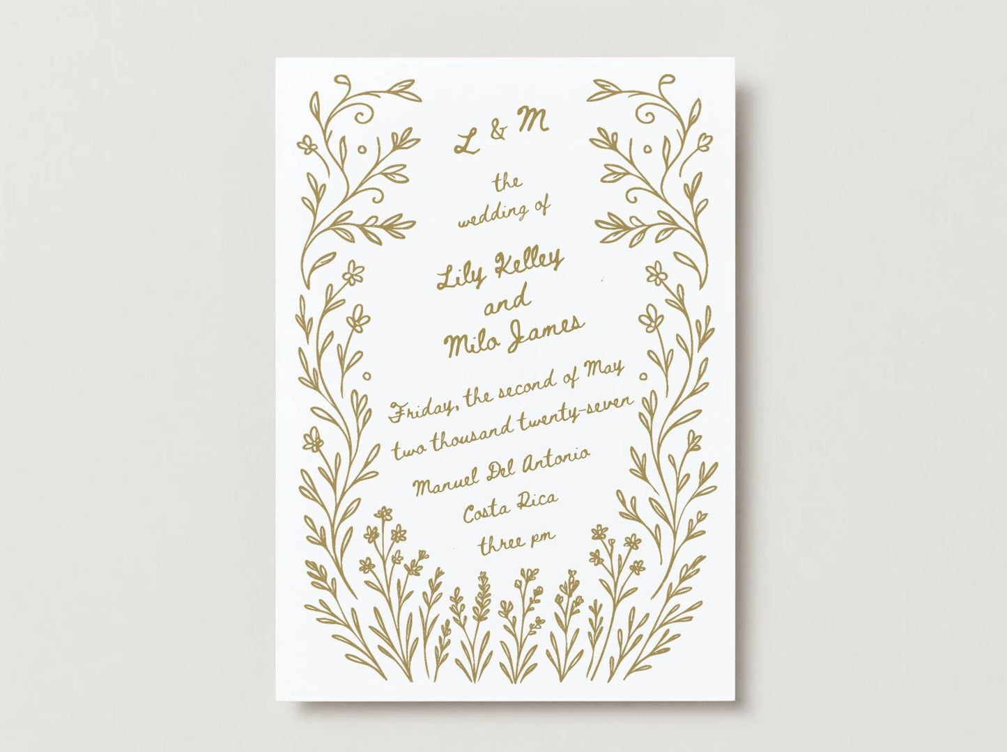 Wildflower Dove Wedding Invitation Template: Hand-Drawn Floral (Digital)