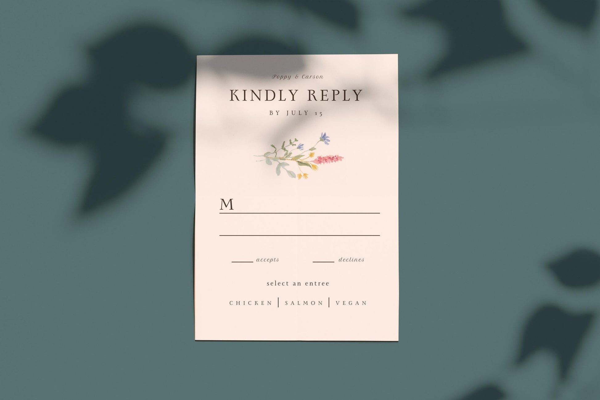 Wildflower Wedding RSVP Card Template: Mountain Floral (Canva Template)