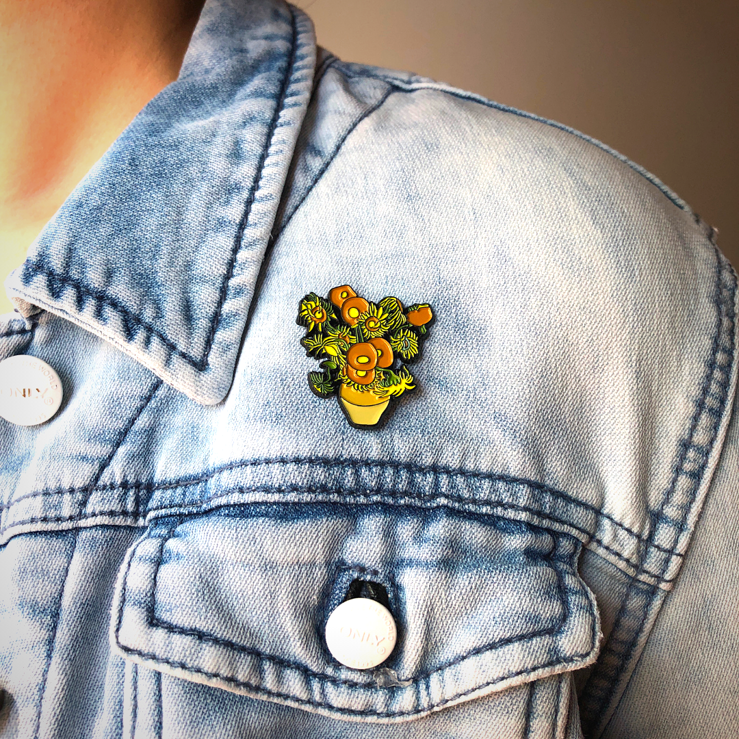 Van Gogh's Sunflowers Enamel Pin