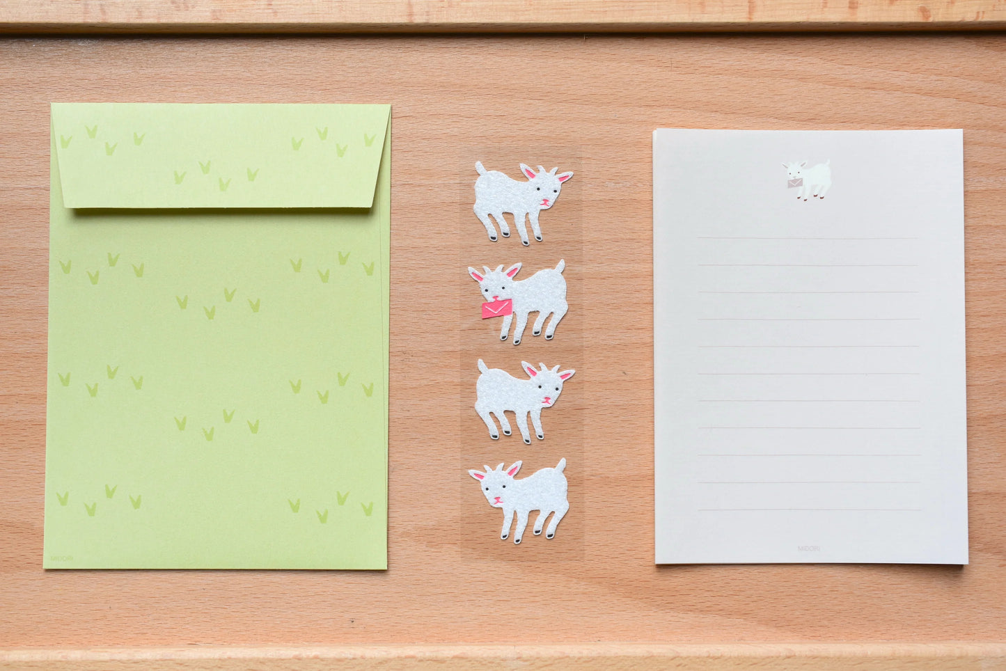 Midori Goat Letter Set with Envelopes and Fuzzy Stickers