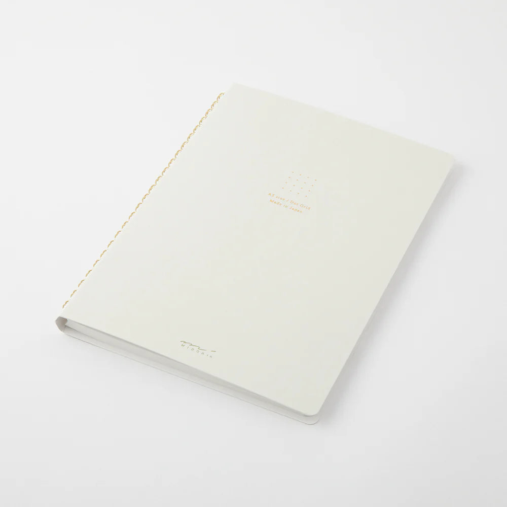 White Midori Ring Notebook A5 - Dot Grid