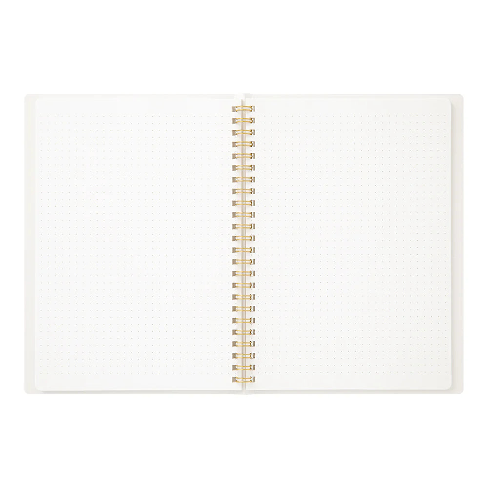 White Midori Ring Notebook A5 - Dot Grid